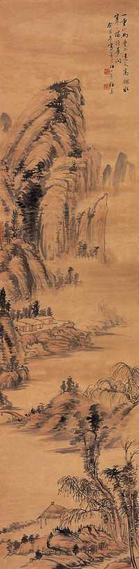 张伯英 癸丑（1913年）作 山水 立轴